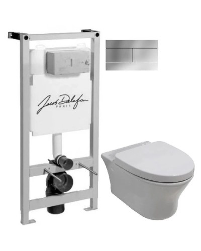 Комплект подвесной унитаз Noken Hotels N399999901 + N356330439 + система инсталляции Jacob Delafon E5504-NF + E4316-CP