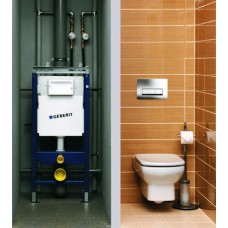 Инсталляция Geberit Duofix Plattenbau Delta UP100 458.125.21.1 для унитаза с клавишей смыва Хром