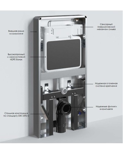 Инсталляция WasserKRAFT Naab 86TLT.040.SE.BL для унитаза Черная