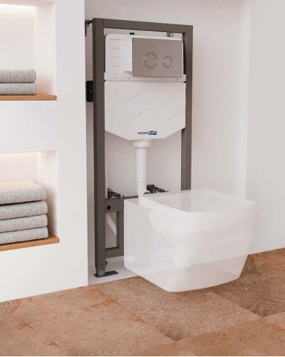 Инсталляция WasserKRAFT Aller 10TLT.010.ME.PB01 для унитаза с Черной глянцевой клавишей смыва