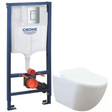 Комплект подвесной унитаз Creavit Free FE322-11CB00E-0000 + KC0903.02.0000E + система инсталляции Grohe 38772001