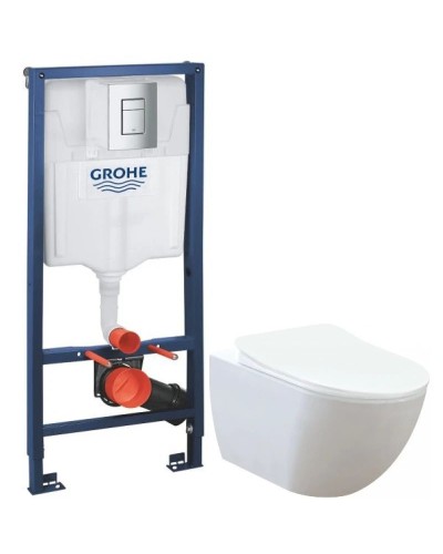 Комплект подвесной унитаз Creavit Free FE322-11CB00E-0000 + KC0903.02.0000E + система инсталляции Grohe 38772001