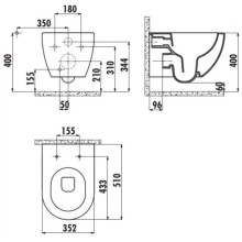 Комплект подвесной унитаз Creavit Free FE322-11CB00E-0000 + KC0903.02.0000E + система инсталляции Grohe 38772001