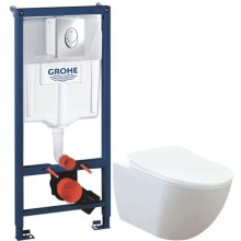 Комплект подвесной унитаз Creavit Free FE322-11CB00E-0000 + KC0903.02.0000E + система инсталляции Grohe 38721001