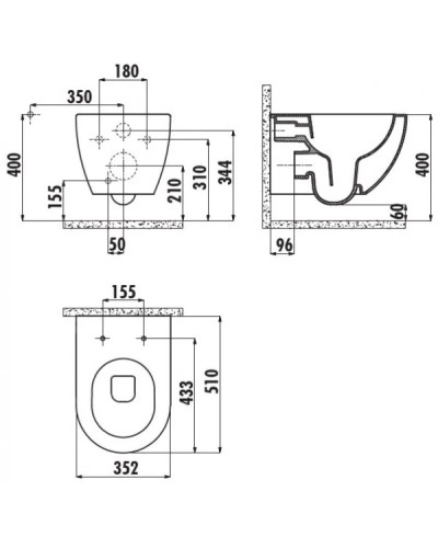 Комплект подвесной унитаз Creavit Free FE322-11CB00E-0000 + KC0903.02.0000E + система инсталляции Grohe 38721001