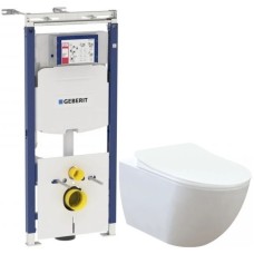 Комплект подвесной унитаз Creavit Free FE322-11CB00E-0000 + KC0903.02.0000E + система инсталляции Geberit 111.362.00.5