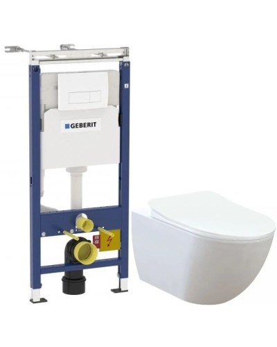 Комплект подвесной унитаз Creavit Free FE322-11CB00E-0000 + KC0903.02.0000E + система инсталляции Geberit 458.125.11.1