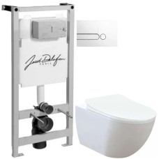 Комплект подвесной унитаз Creavit Free FE322-11CB00E-0000 + KC0903.02.0000E + система инсталляции Jacob Delafon E5504-NF + E4326-00