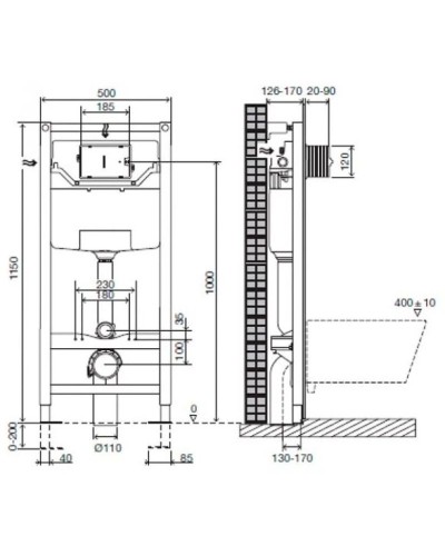 Комплект подвесной унитаз Creavit Free FE322-11CB00E-0000 + KC0903.02.0000E + система инсталляции Jacob Delafon E5504-NF + E4326-00