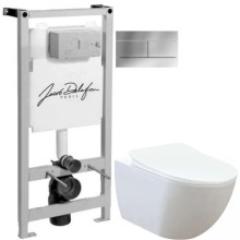 Комплект подвесной унитаз Creavit Free FE322-11CB00E-0000 + KC0903.02.0000E + система инсталляции Jacob Delafon E5504-NF + E4316-CP
