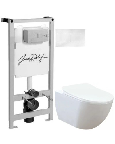 Комплект подвесной унитаз Creavit Free FE322-11CB00E-0000 + KC0903.02.0000E + система инсталляции Jacob Delafon E5504-NF + E4316-00