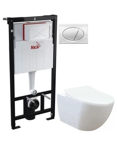 Комплект подвесной унитаз Creavit Free FE322-11CB00E-0000 + KC0903.02.0000E + система инсталляции AlcaPlast AM101/11203:1RUSSETM71