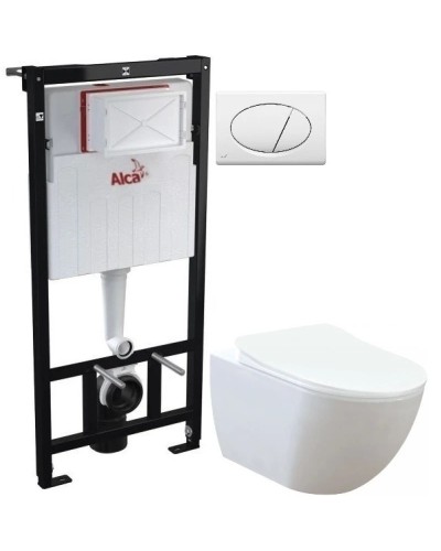 Комплект подвесной унитаз Creavit Free FE322-11CB00E-0000 + KC0903.02.0000E + система инсталляции AlcaPlast AM101/11203:1RUSSETM70