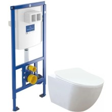 Комплект подвесной унитаз Creavit Free FE322-11CB00E-0000 + KC0903.02.0000E + система инсталляции Villeroy & Boch 92246100