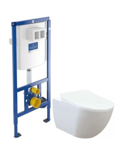 Комплект подвесной унитаз Creavit Free FE322-11CB00E-0000 + KC0903.02.0000E + система инсталляции Villeroy & Boch 92246100