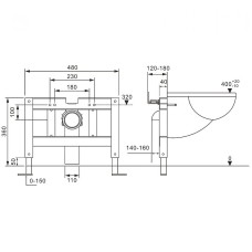 Инсталляция Abber AC0101P для унитаза с крепежом