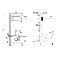 Инсталляция Tece Spring S955202 для унитаза с Черной матовой клавишей смыва