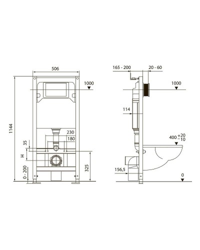 Инсталляция Tece Spring S955103 для унитаза с Белой глянцевой клавишей смыва