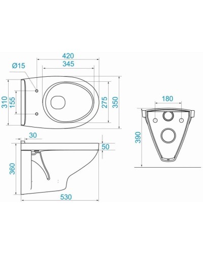 Комплект подвесной унитаз Santek Бореаль 1.WH30.1.977 + система инсталляции Grohe 38721001