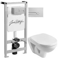 Комплект подвесной унитаз Santek Бореаль 1.WH30.1.977 + система инсталляции Jacob Delafon E5504-NF + E4326-CP