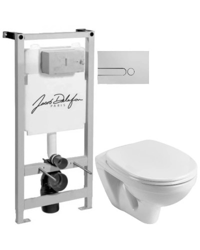 Комплект подвесной унитаз Santek Бореаль 1.WH30.1.977 + система инсталляции Jacob Delafon E5504-NF + E4326-CP