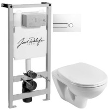 Комплект подвесной унитаз Santek Бореаль 1.WH30.1.977 + система инсталляции Jacob Delafon E5504-NF + E4326-00