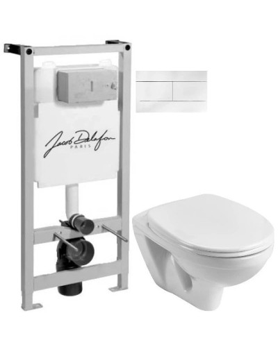 Комплект подвесной унитаз Santek Бореаль 1.WH30.1.977 + система инсталляции Jacob Delafon E5504-NF + E4316-00