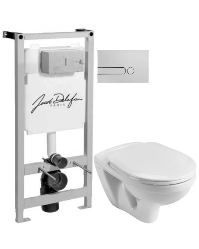 Комплект подвесной унитаз Santek Бореаль 1.WH30.2.205 + система инсталляции Jacob Delafon E5504-NF + E4326-CP