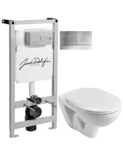 Комплект подвесной унитаз Santek Бореаль 1.WH30.2.205 + система инсталляции Jacob Delafon E5504-NF + E4316-CP