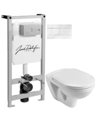 Комплект подвесной унитаз Santek Бореаль 1.WH30.2.205 + система инсталляции Jacob Delafon E5504-NF + E4316-00