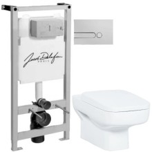 Комплект подвесной унитаз Creavit Sphinx SP320-11CB00E-0000 + KC1803.01.0000E + система инсталляции Jacob Delafon E5504-NF + E4326-CP