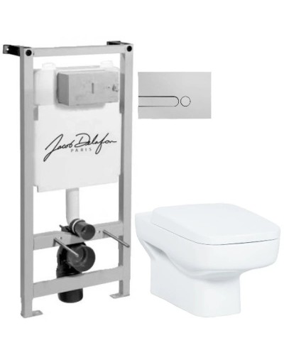 Комплект подвесной унитаз Creavit Sphinx SP320-11CB00E-0000 + KC1803.01.0000E + система инсталляции Jacob Delafon E5504-NF + E4326-CP