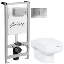 Комплект подвесной унитаз Creavit Sphinx SP320-11CB00E-0000 + KC1803.01.0000E + система инсталляции Jacob Delafon E5504-NF + E4316-CP