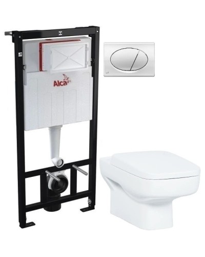 Комплект подвесной унитаз Creavit Sphinx SP320-11CB00E-0000 + KC1803.01.0000E + система инсталляции AlcaPlast AM101/11203:1RUSSETM71