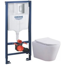 Комплект подвесной унитаз Esbano Clavel ESUPCLAVW + система инсталляции Grohe 38772001