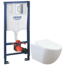 Комплект подвесной унитаз Creavit Free FE320-11CB00E-0000 + KC0903.02.0000E + система инсталляции Grohe 38772001