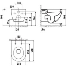 Комплект подвесной унитаз Creavit Free FE320-11CB00E-0000 + KC0903.02.0000E + система инсталляции Grohe 38721001