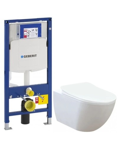 Комплект подвесной унитаз Creavit Free FE320-11CB00E-0000 + KC0903.02.0000E + система инсталляции Geberit 111.300.00.5