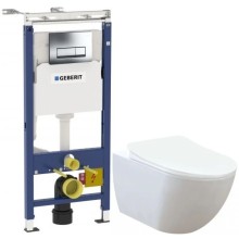 Комплект подвесной унитаз Creavit Free FE320-11CB00E-0000 + KC0903.02.0000E + система инсталляции Geberit 458.125.21.1