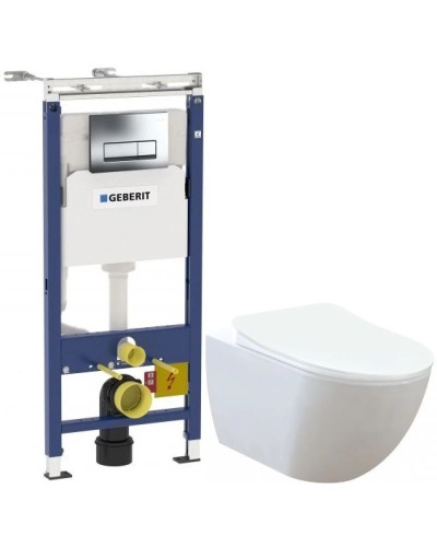 Комплект подвесной унитаз Creavit Free FE320-11CB00E-0000 + KC0903.02.0000E + система инсталляции Geberit 458.125.21.1