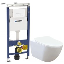 Комплект подвесной унитаз Creavit Free FE320-11CB00E-0000 + KC0903.02.0000E + система инсталляции Geberit 458.125.11.1