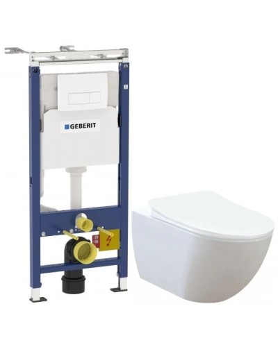 Комплект подвесной унитаз Creavit Free FE320-11CB00E-0000 + KC0903.02.0000E + система инсталляции Geberit 458.125.11.1