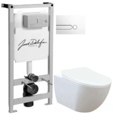 Комплект подвесной унитаз Creavit Free FE320-11CB00E-0000 + KC0903.02.0000E + система инсталляции Jacob Delafon E5504-NF + E4326-00