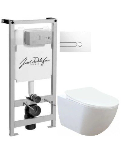 Комплект подвесной унитаз Creavit Free FE320-11CB00E-0000 + KC0903.02.0000E + система инсталляции Jacob Delafon E5504-NF + E4326-00