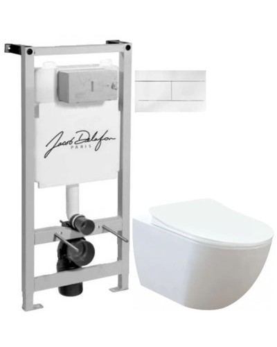 Комплект подвесной унитаз Creavit Free FE320-11CB00E-0000 + KC0903.02.0000E + система инсталляции Jacob Delafon E5504-NF + E4316-00