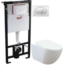 Комплект подвесной унитаз Creavit Free FE320-11CB00E-0000 + KC0903.02.0000E + система инсталляции AlcaPlast AM101/11203:1RUSSETM71