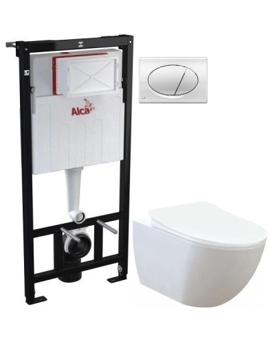 Комплект подвесной унитаз Creavit Free FE320-11CB00E-0000 + KC0903.02.0000E + система инсталляции AlcaPlast AM101/11203:1RUSSETM71