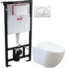 Комплект подвесной унитаз Creavit Free FE320-11CB00E-0000 + KC0903.02.0000E + система инсталляции AlcaPlast AM101/11203:1RUSSETM70