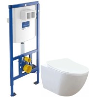 Комплект подвесной унитаз Creavit Free FE320-11CB00E-0000 + KC0903.02.0000E + система инсталляции Villeroy & Boch 92246100