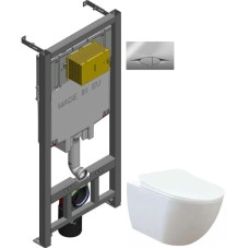 Комплект подвесной унитаз Creavit Free FE320-11CB00E-0000 + KC0903.02.0000E + система инсталляции Jacob Delafon E29025-NF + E29027-CP